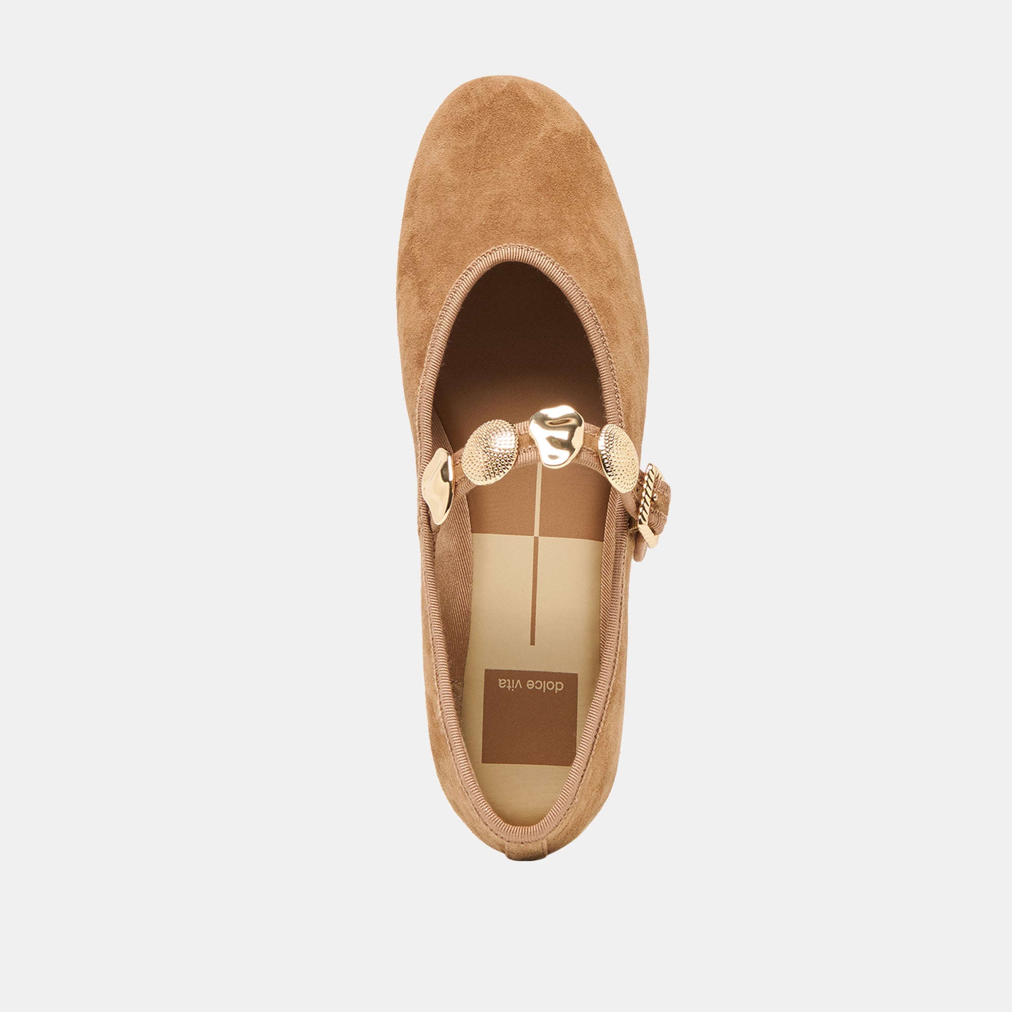 RELAN BALLET FLATS LT BROWN SUEDE