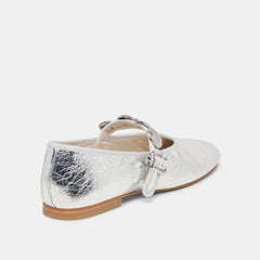 RELAN BALLET FLATS SILVER DISTRESSED LEATHER