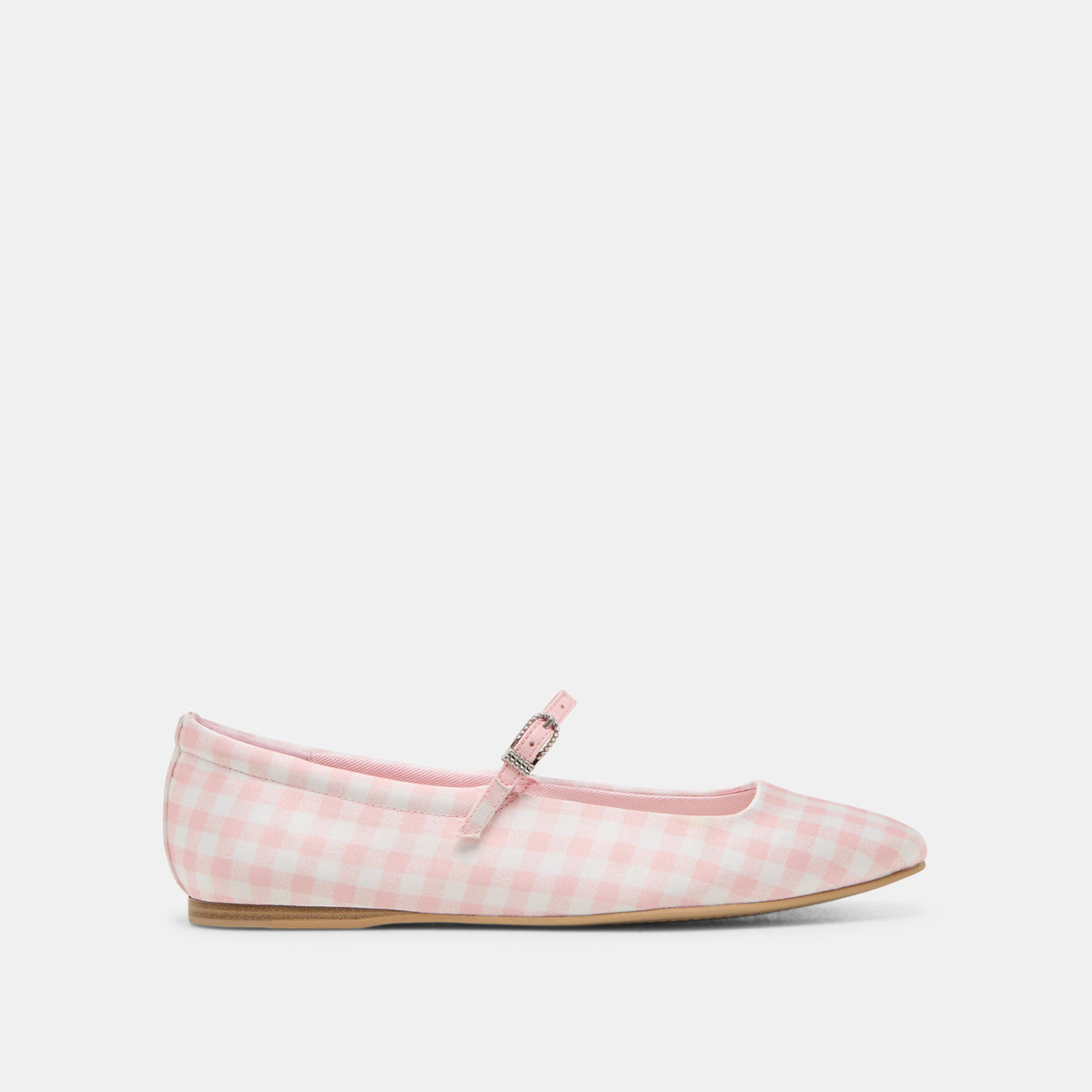 REYES X BYRDIE GOLF WIDE BALLET FLATS PINK PLAID GINGHAM