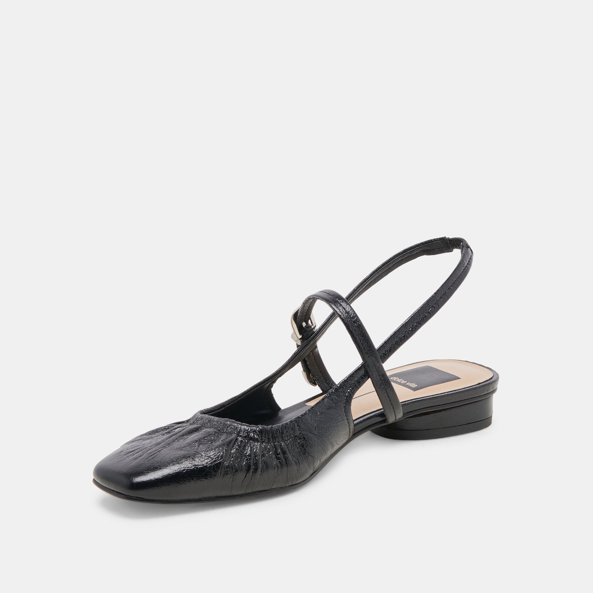 RIANNE FLATS MIDNIGHT CRINKLE PATENT - re:vita