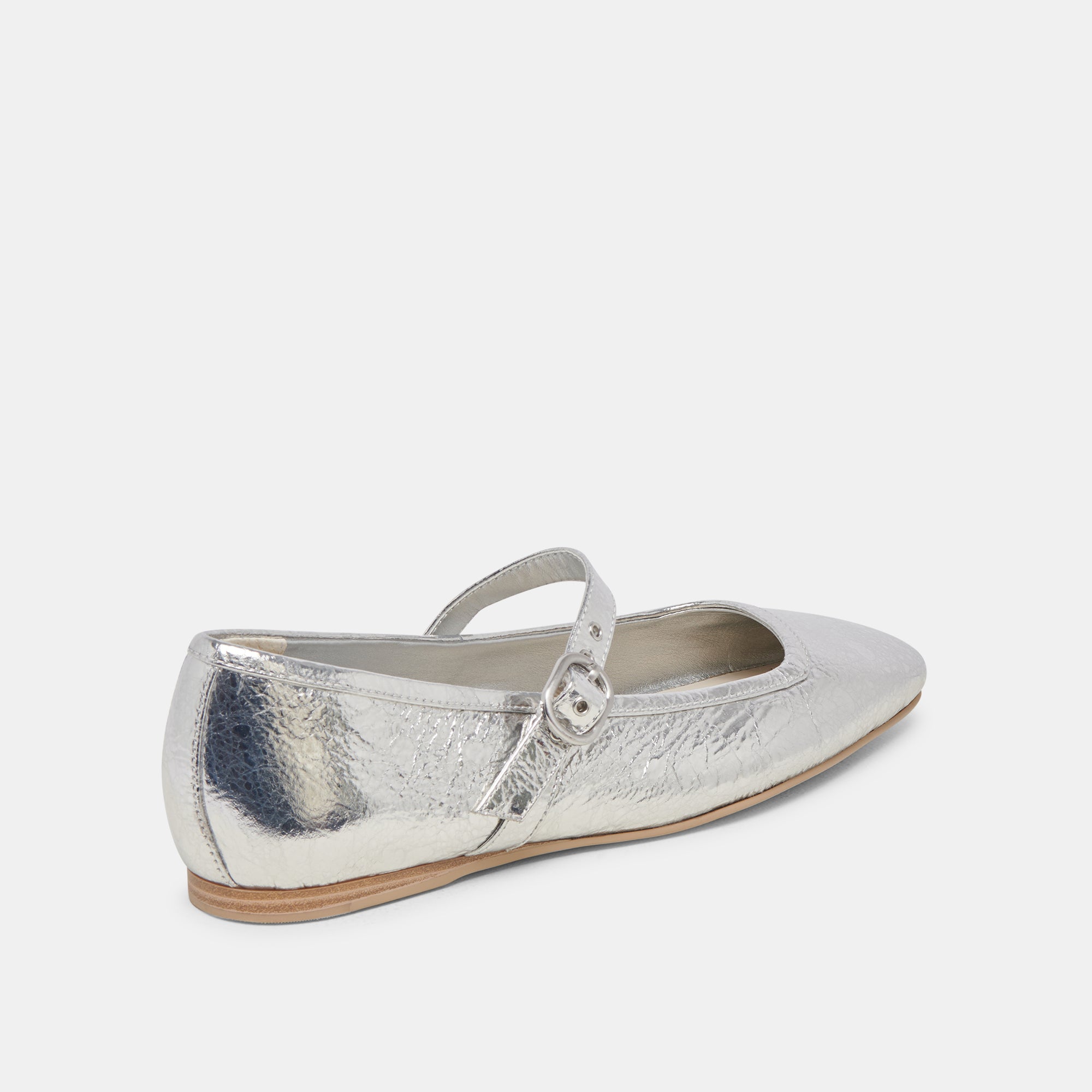 RODNI BALLET FLATS SILVER DISTRESSED LEATHER - re:vita