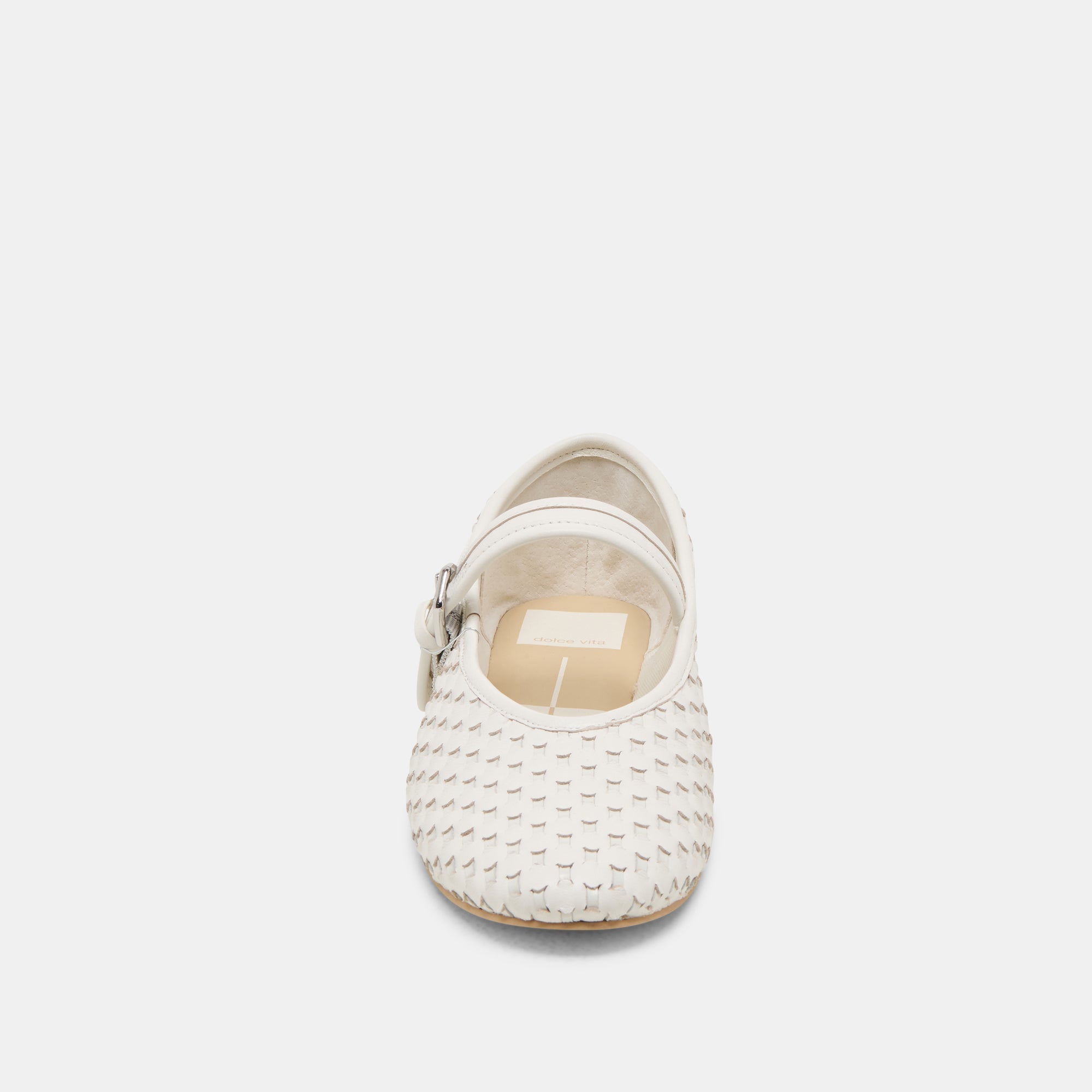 ROSLYN WOVEN BALLET FLATS TRUE WHITE WOVEN LEATHER