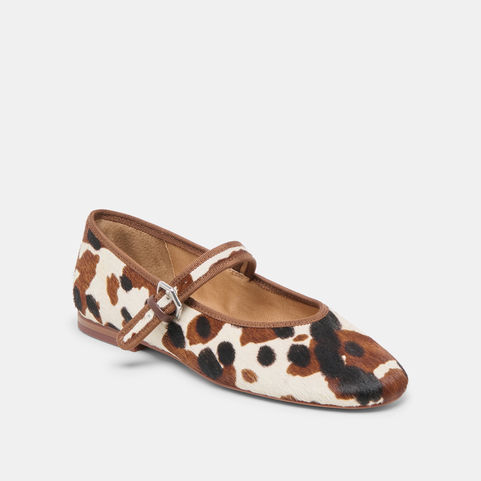 ROSLYN BALLET FLATS COCOA TAURUS CALF HAIR