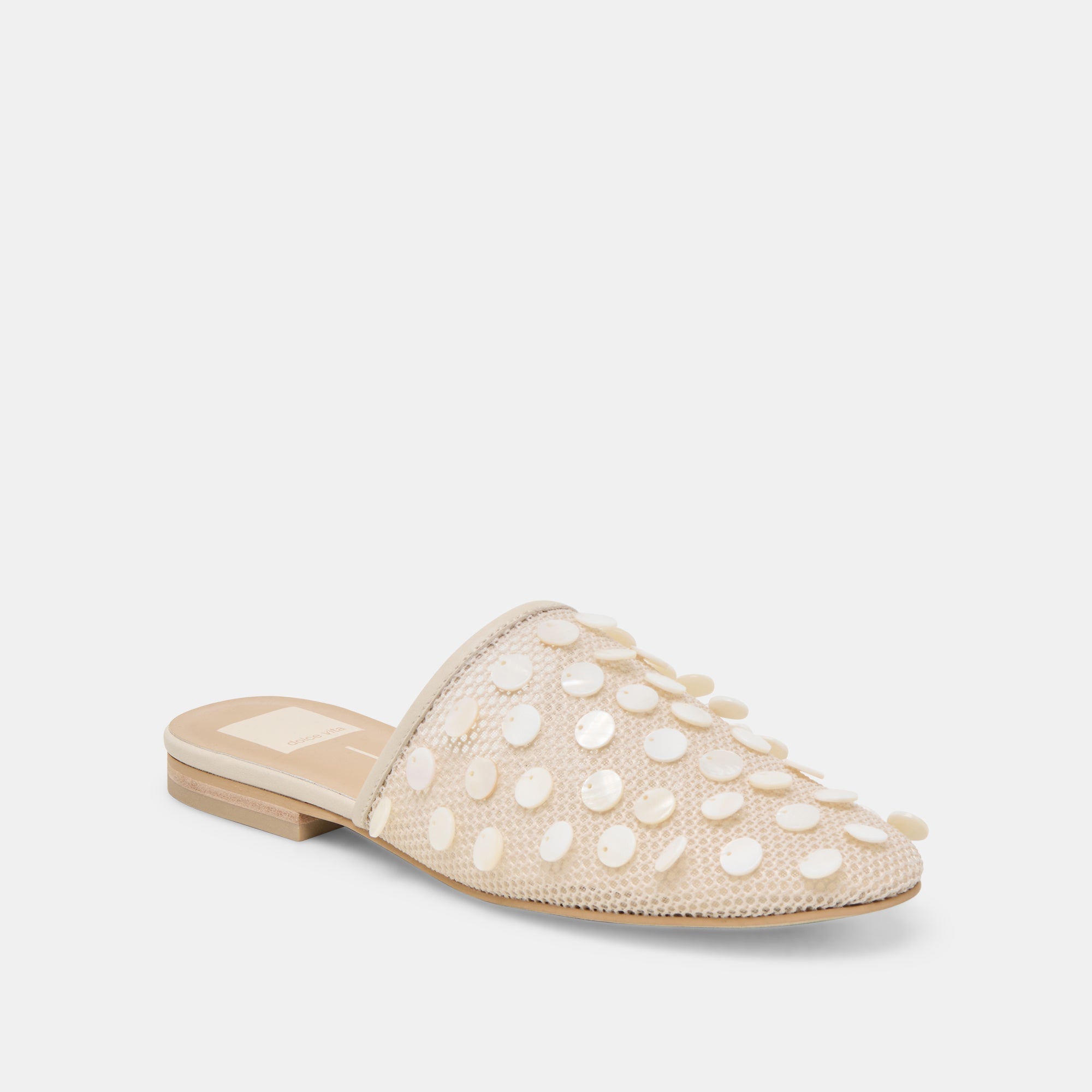 ROVA BEAD FLATS IVORY DISC MESH