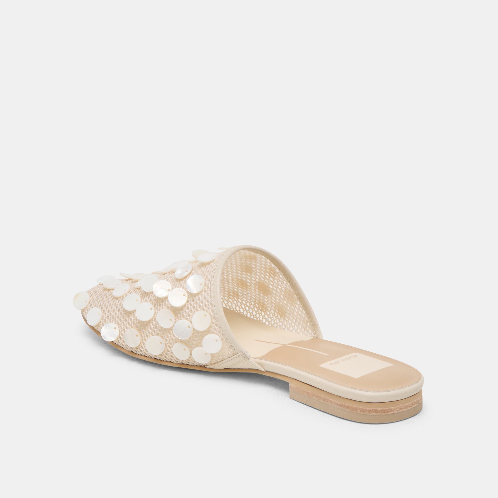ROVA BEAD FLATS IVORY DISC MESH