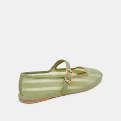 TAMEKA BALLET FLATS JADE STRIPE MESH