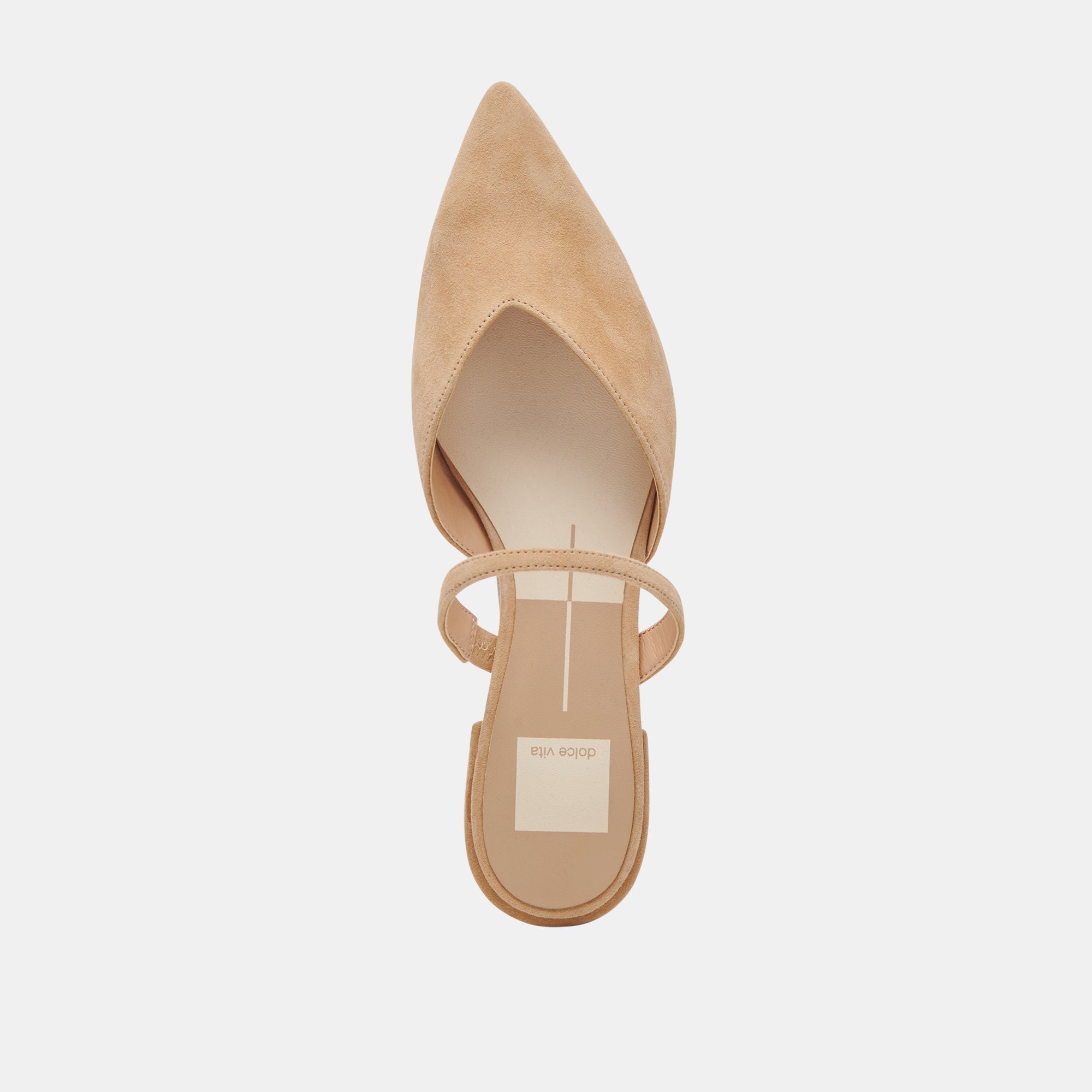KANIKA WIDE FLATS TAN SUEDE - re:vita