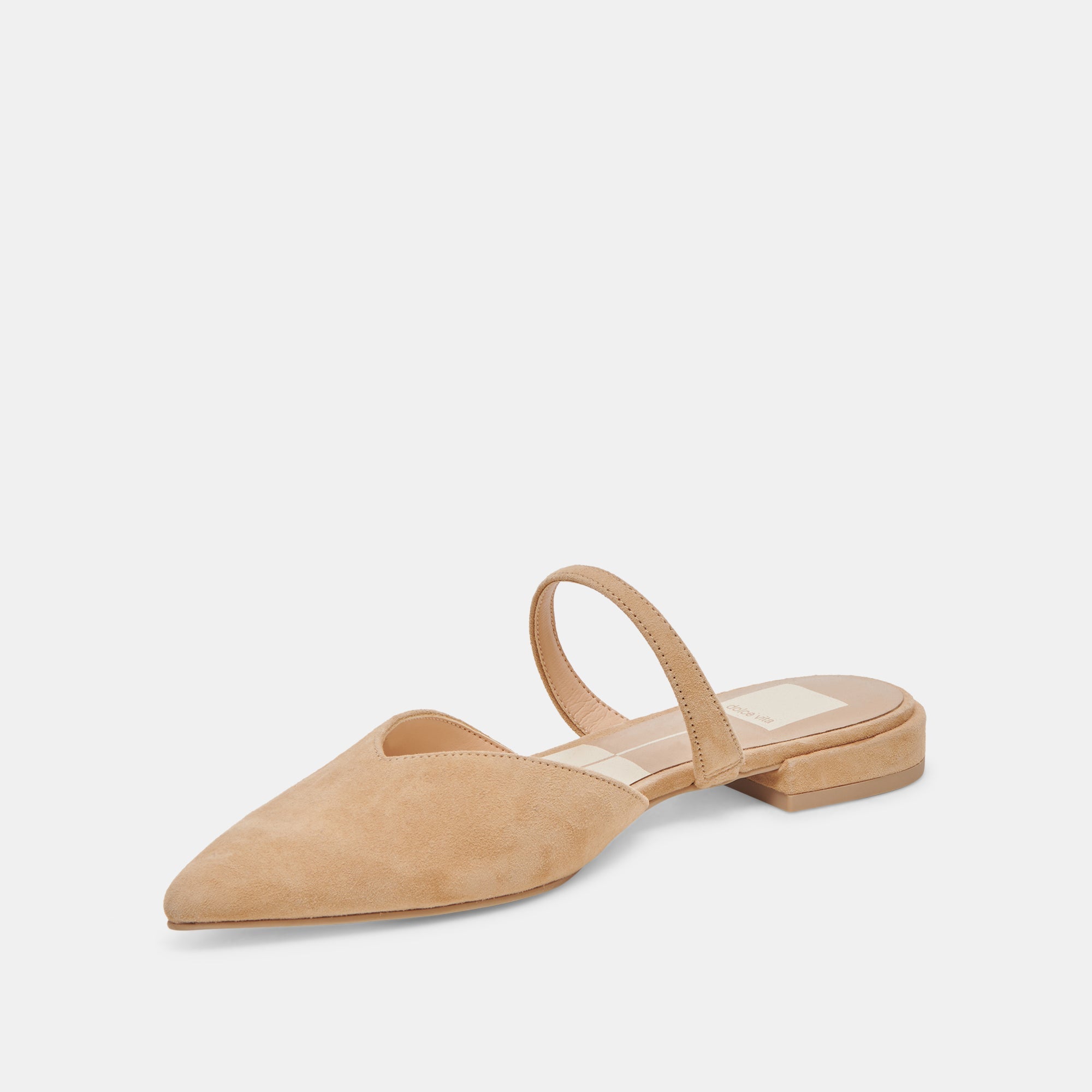 KANIKA WIDE FLATS TAN SUEDE - re:vita