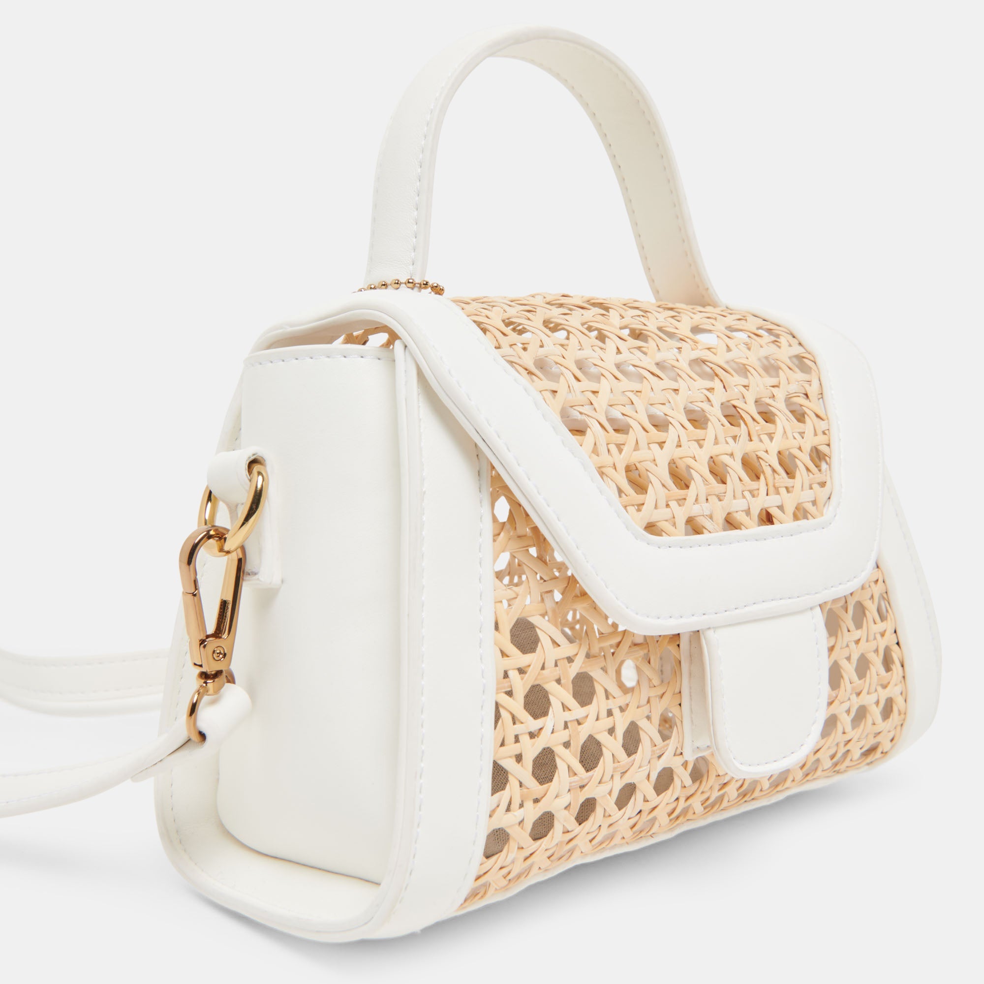 TROPEZ CROSSBODY WHITE NATURAL CANE