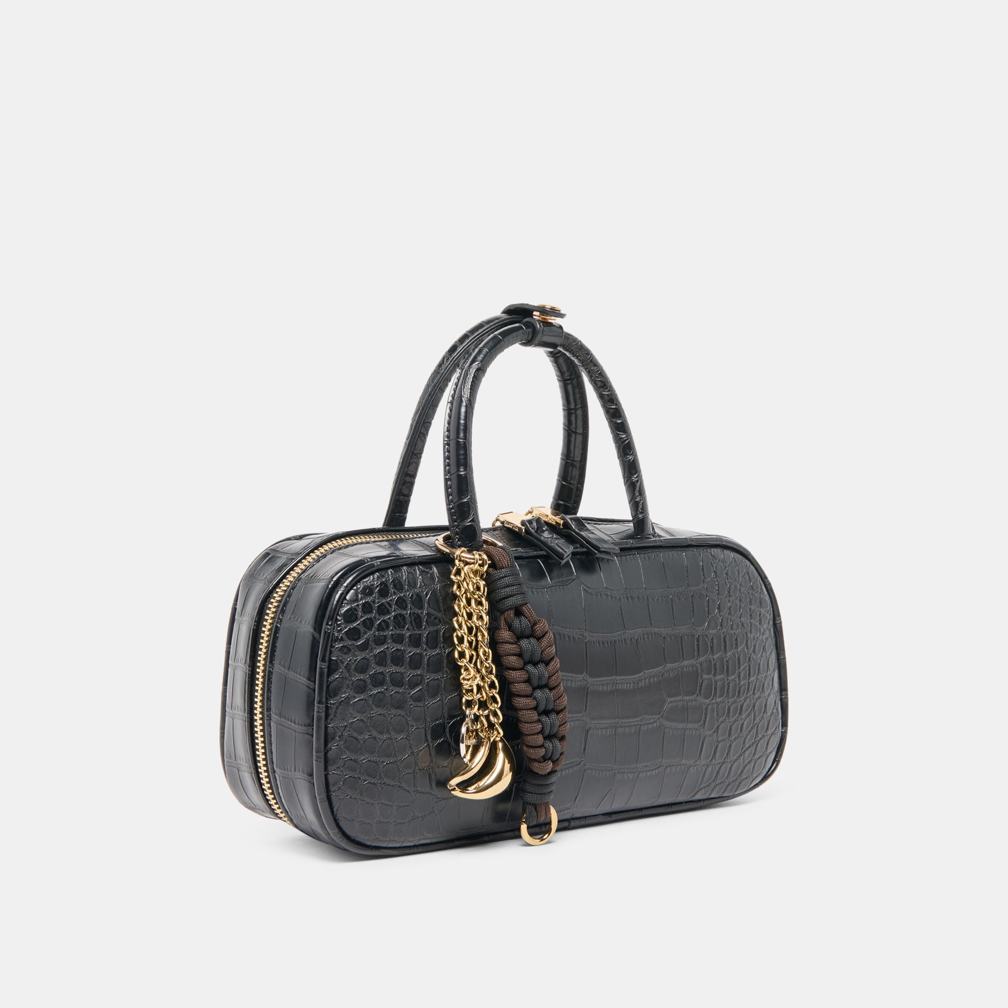 FLYN HANDBAG BLACK CROCO STELLA