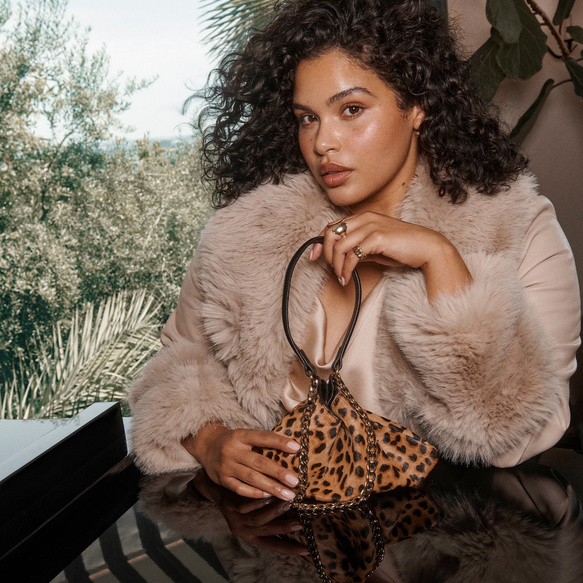 JAGGER SHOULDER BAG LEOPARD CALF HAIR