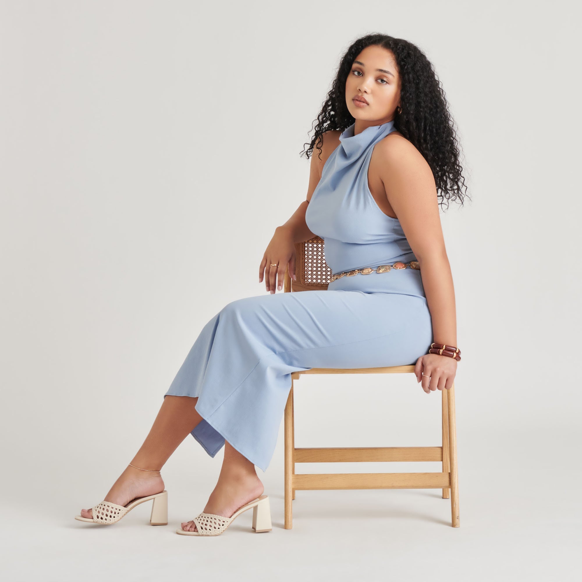 MARGOE HEELS CREME WOVEN STELLA