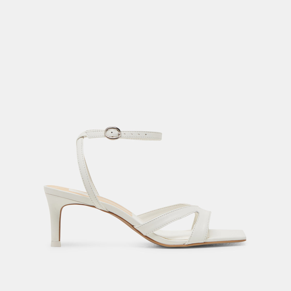 BECKI WIDE HEELS TRUE WHITE LEATHER