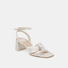 BRENNA WIDE HEELS IVORY SATIN