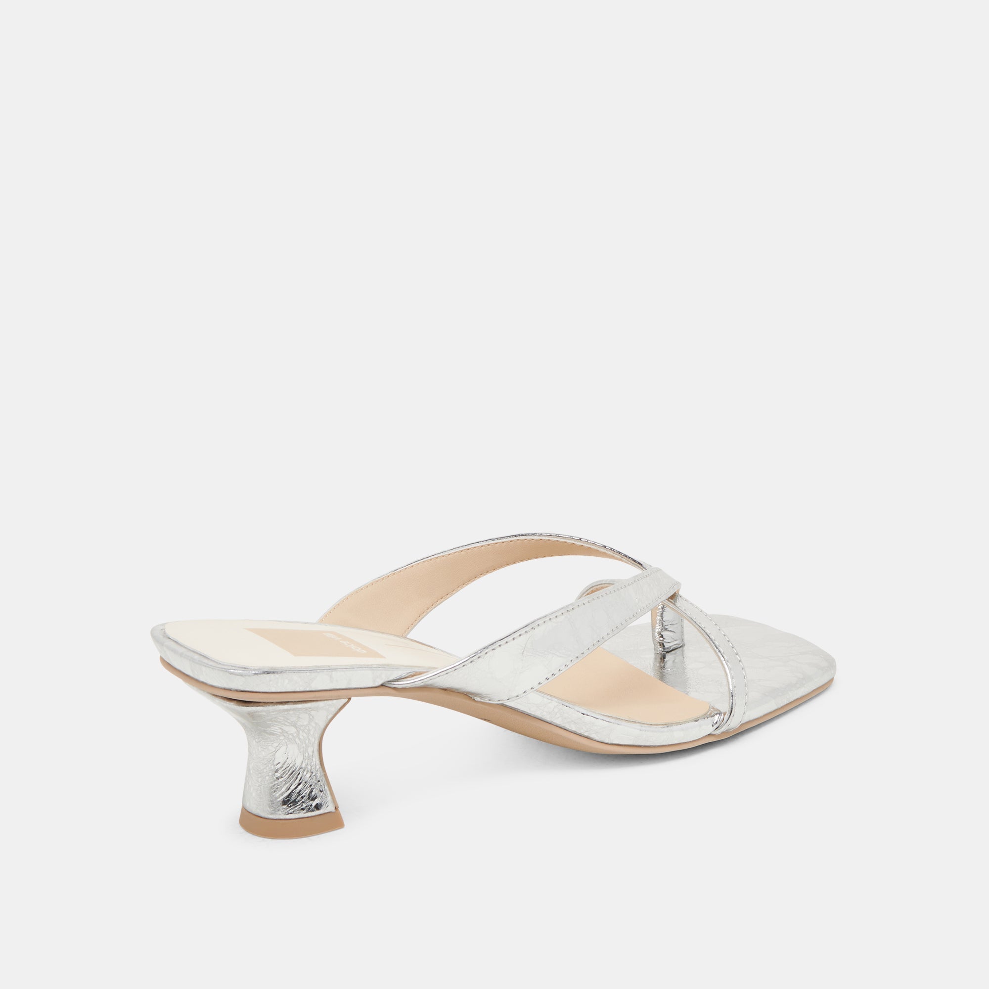 BREVEL HEELS SILVER DISTRESSED LEATHER