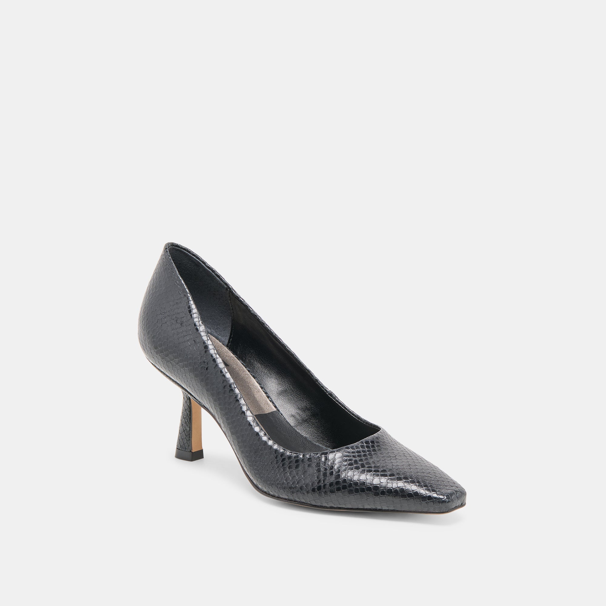 BRIONA HEELS ONYX EMBOSSED LEATHER