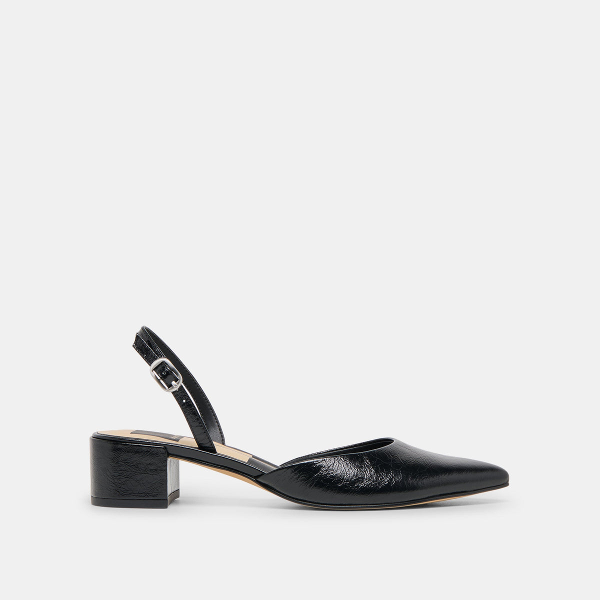 CAREL HEELS MIDNIGHT CRINKLE PATENT LEATHER