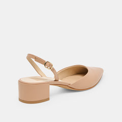 CAREL HEELS LT TAN CRINKLE PATENT LEATHER