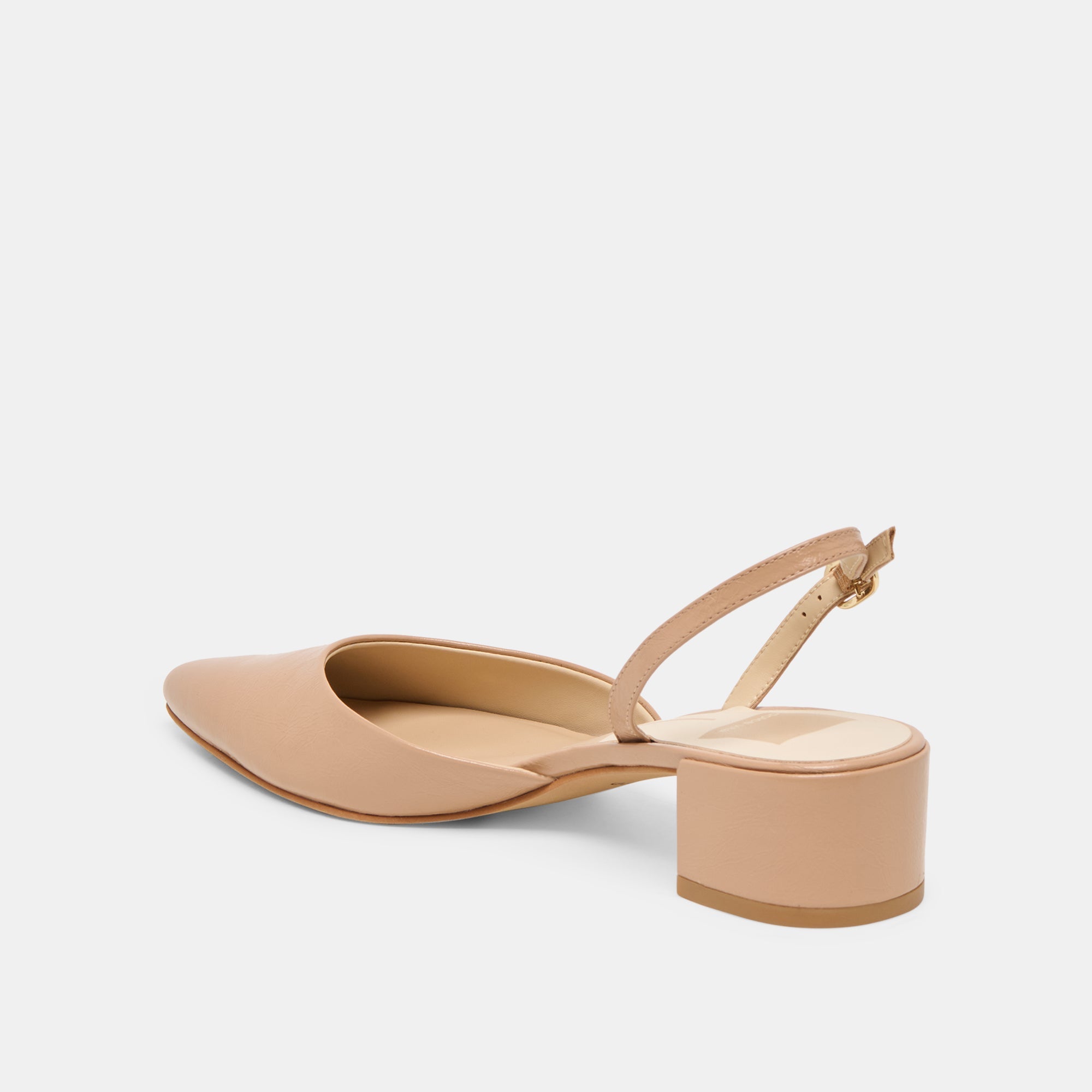 CAREL HEELS LT TAN CRINKLE PATENT LEATHER