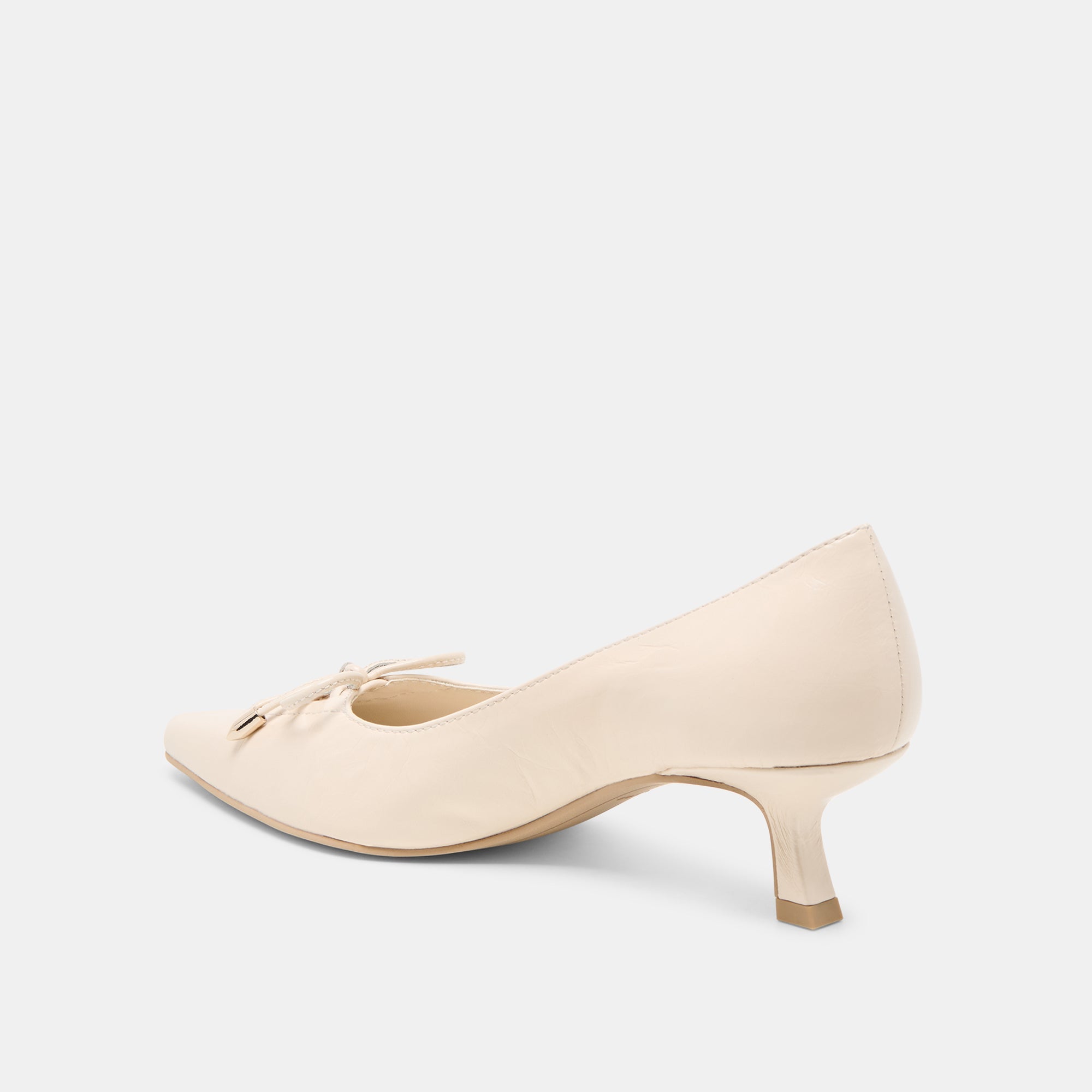 CLARIE HEELS BONE CRINKLE PATENT LEATHER