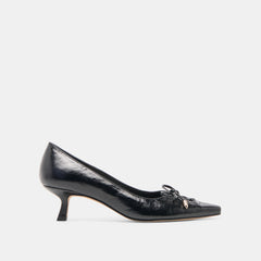 CLARIE HEELS MIDNIGHT CRINKLE PATENT LEATHER