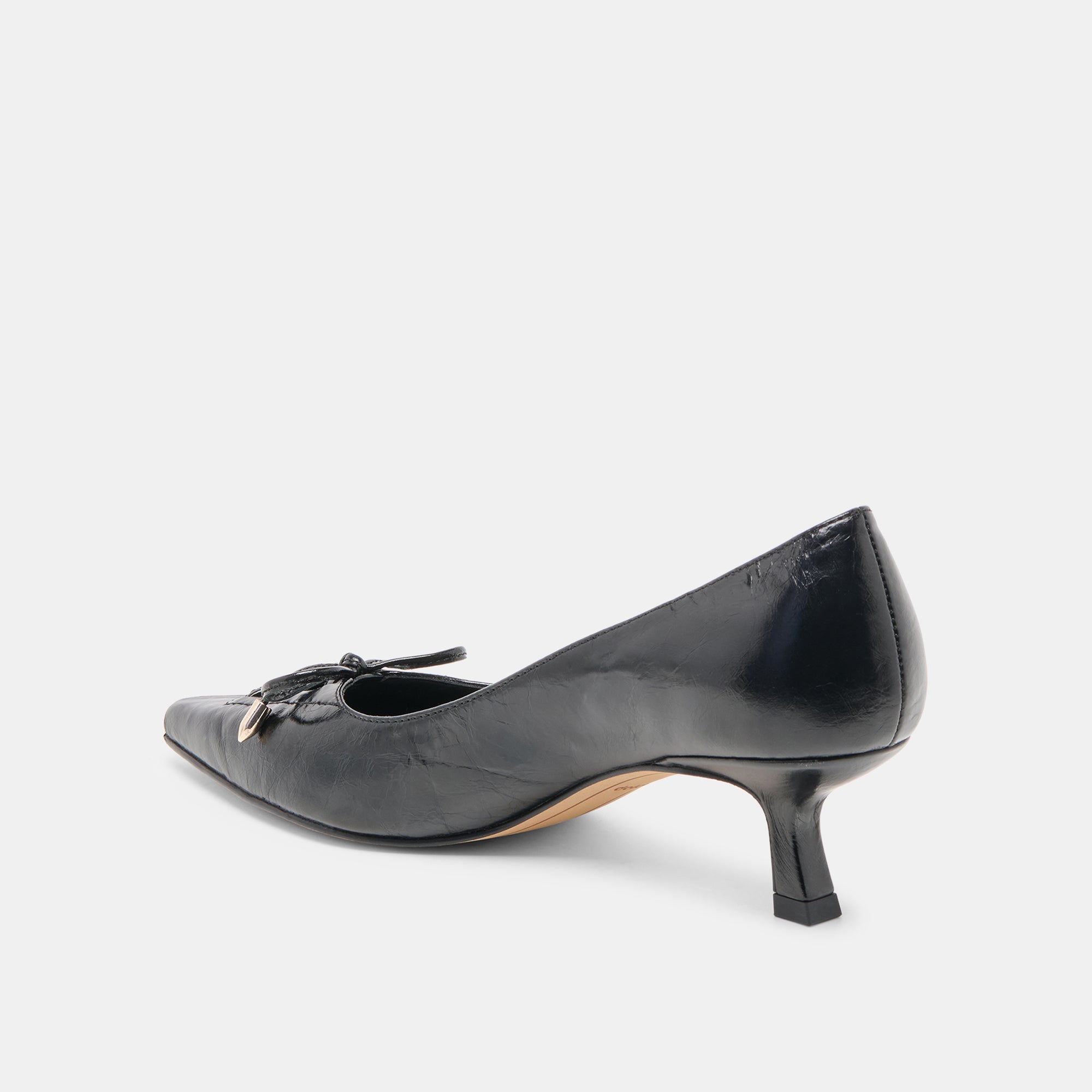CLARIE HEELS MIDNIGHT CRINKLE PATENT LEATHER