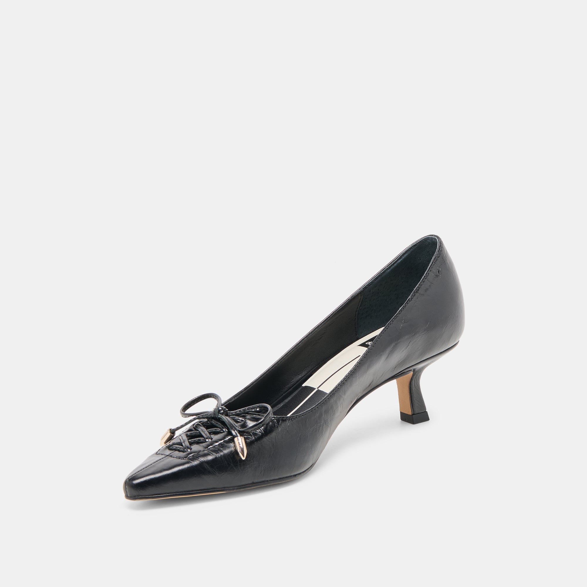 CLARIE HEELS MIDNIGHT CRINKLE PATENT LEATHER