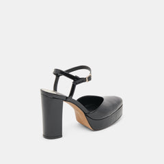 CLAUD HEELS MIDNIGHT PATENT LEATHER