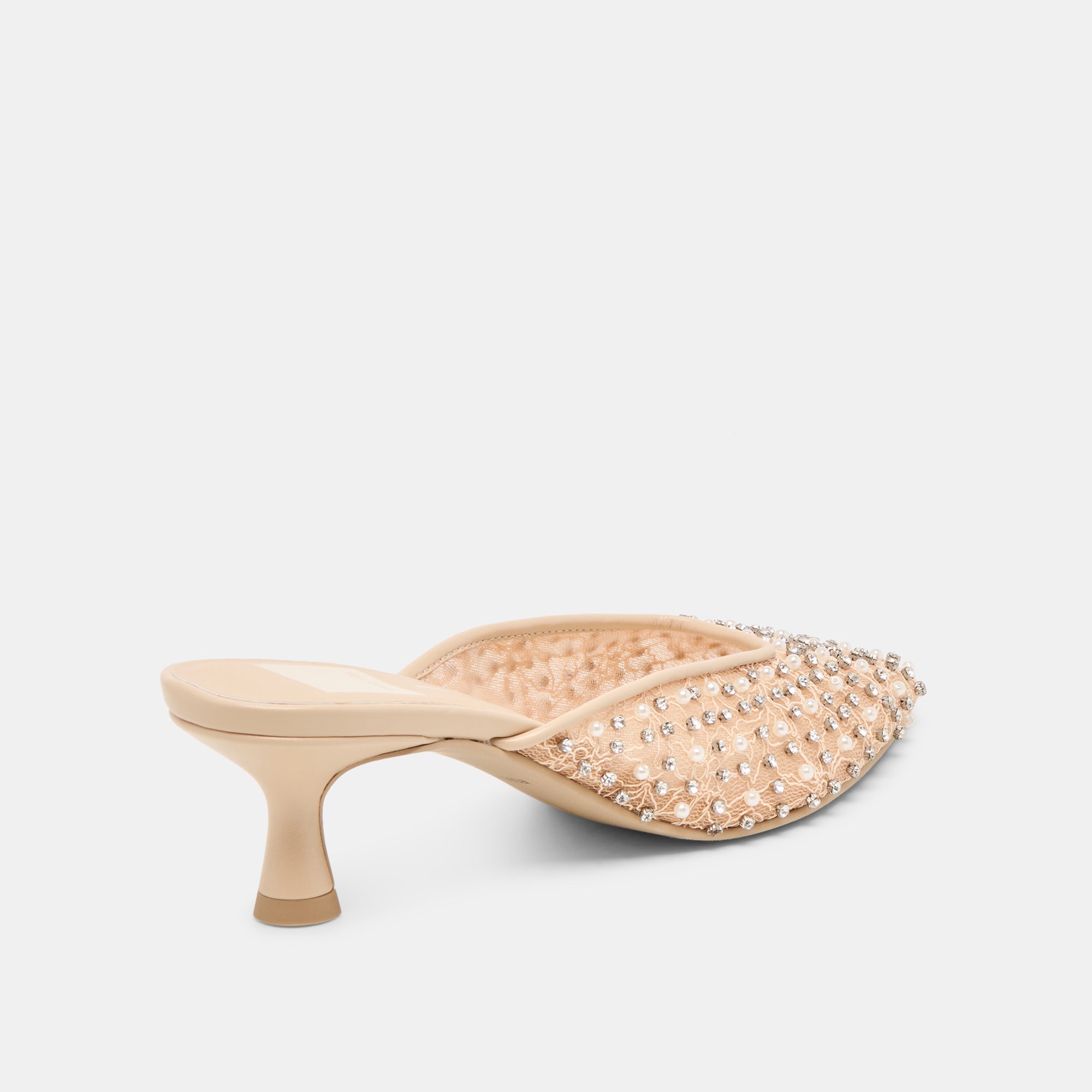 CLEO PEARL HEELS BLUSH LACE MESH