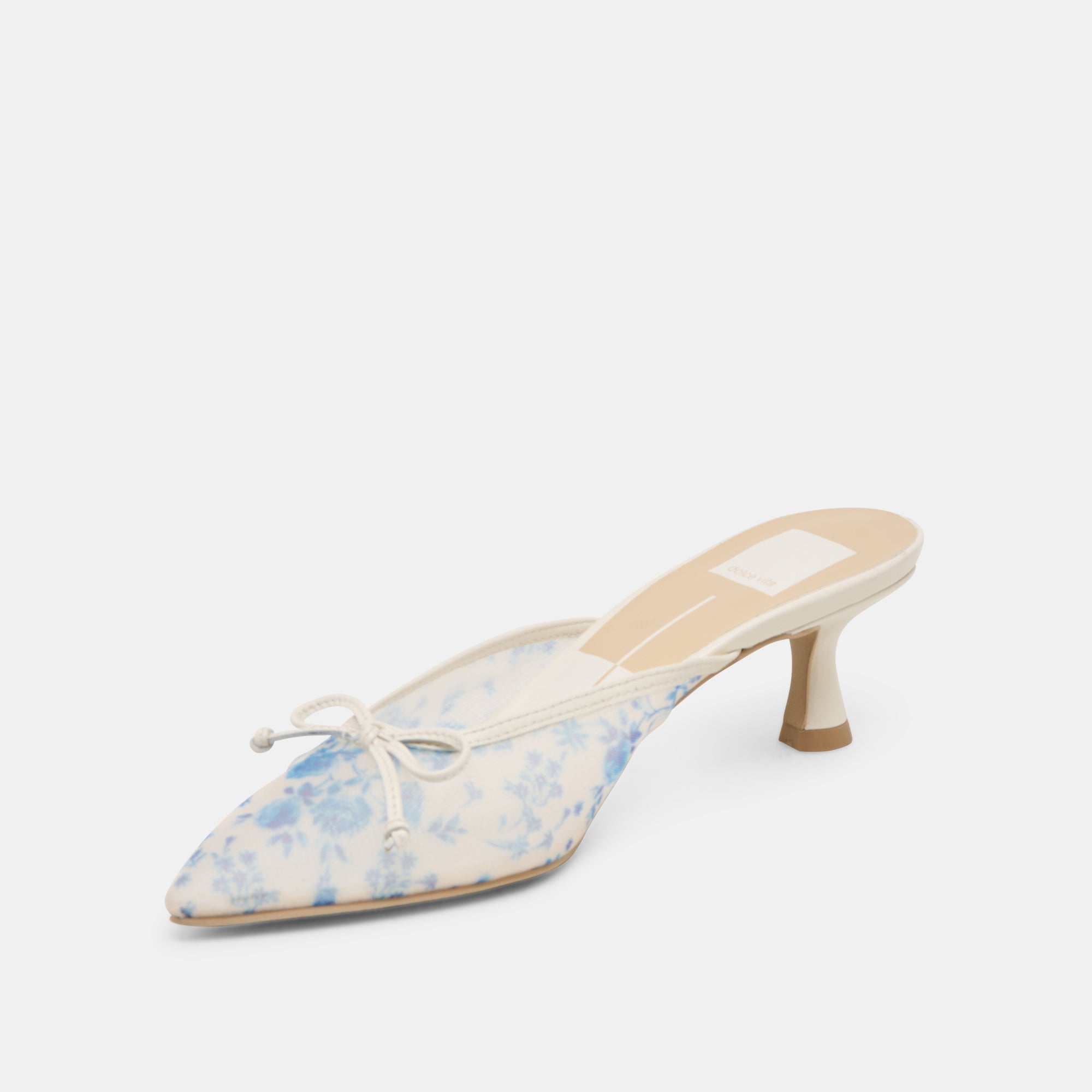 CLEO HEELS BLUE FLORAL MESH