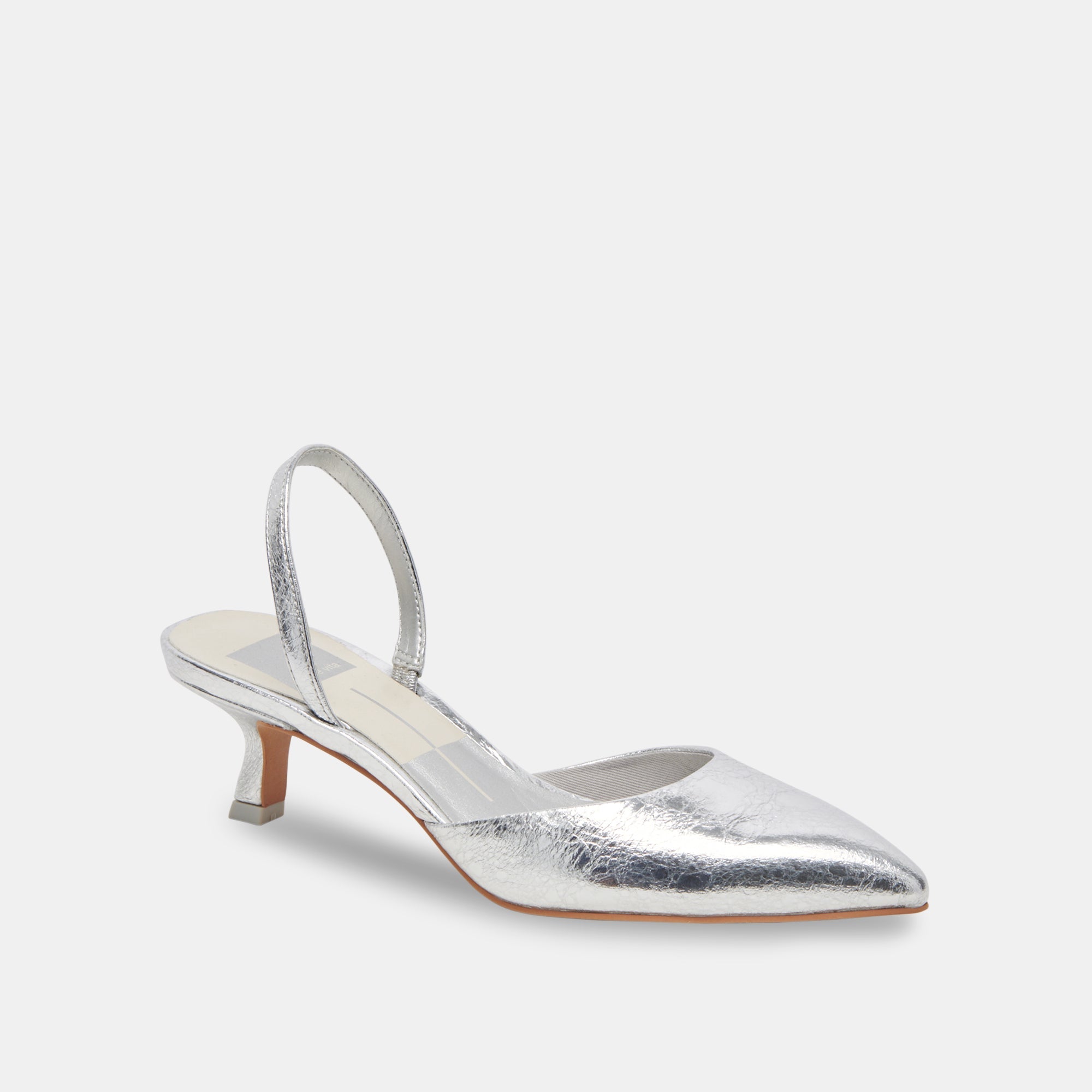 CORSA HEELS SILVER CRACKLED LEATHER - re:vita