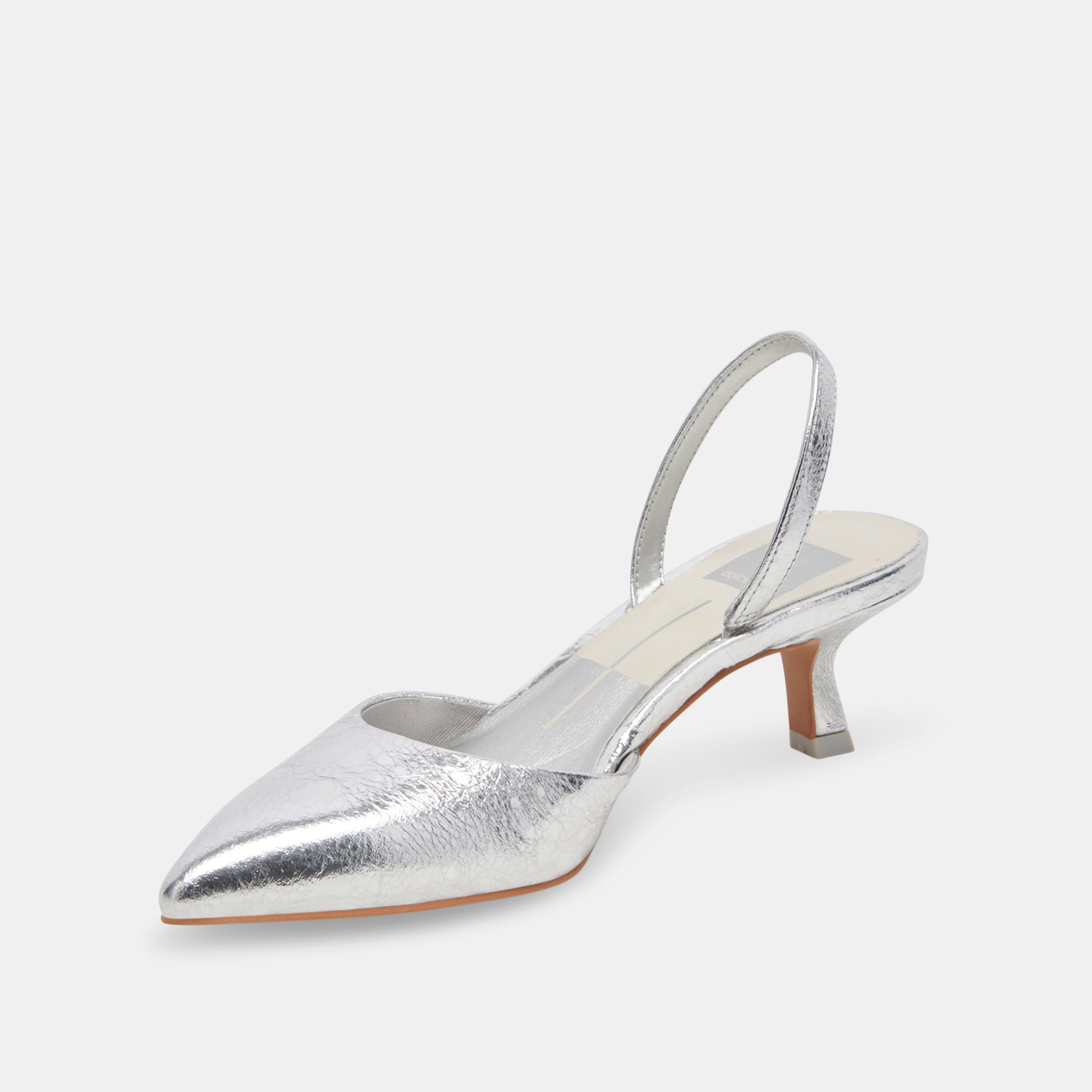 CORSA HEELS SILVER CRACKLED LEATHER - re:vita