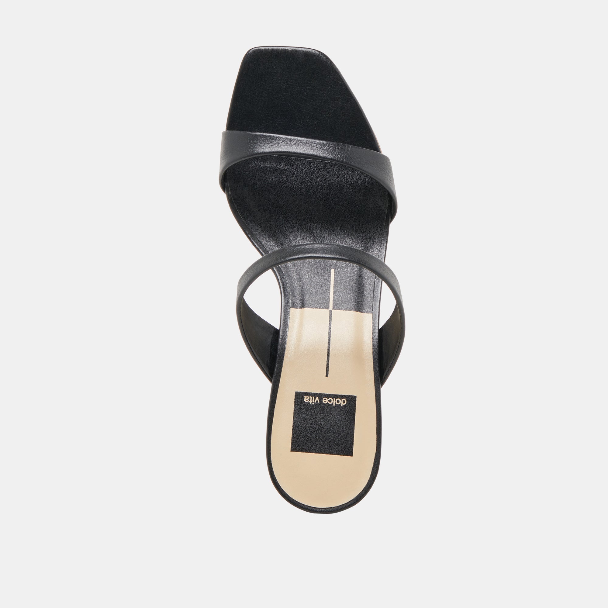 GENORA WIDE HEELS BLACK LEATHER - re:vita