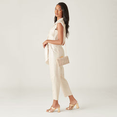 ILVA HEELS GOLD DISTRESSED LEATHER - re:vita