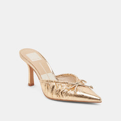 KAIRI HEELS GOLD DISTRESSED LEATHER