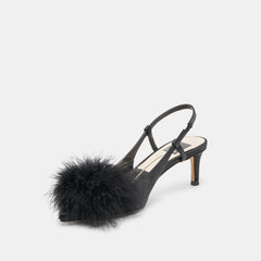 KAMY HEELS ONYX SATIN