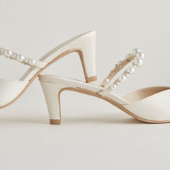 KANIKA PEARL MID HEELS VANILLA PEARLS