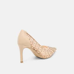 KASHE PEARL HEELS BLUSH LACE MESH