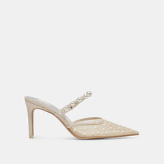 KATIK PEARL HEELS IVORY MESH - re:vita