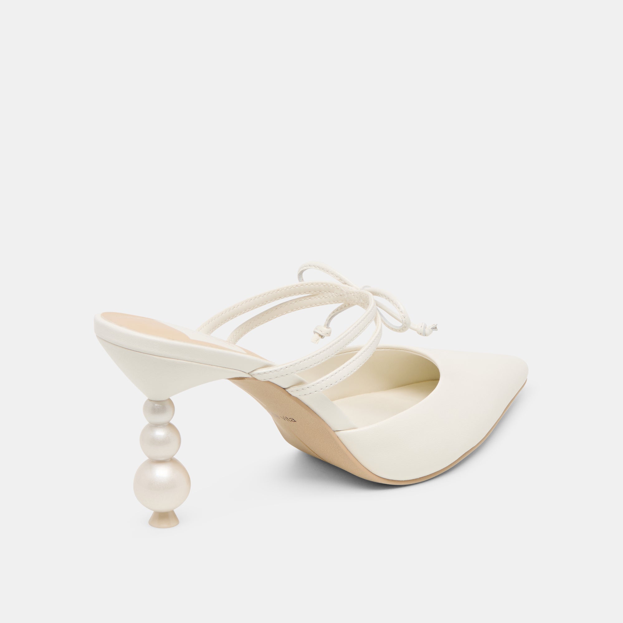 KLAIRE PEARL HEELS TRUE WHITE LEATHER