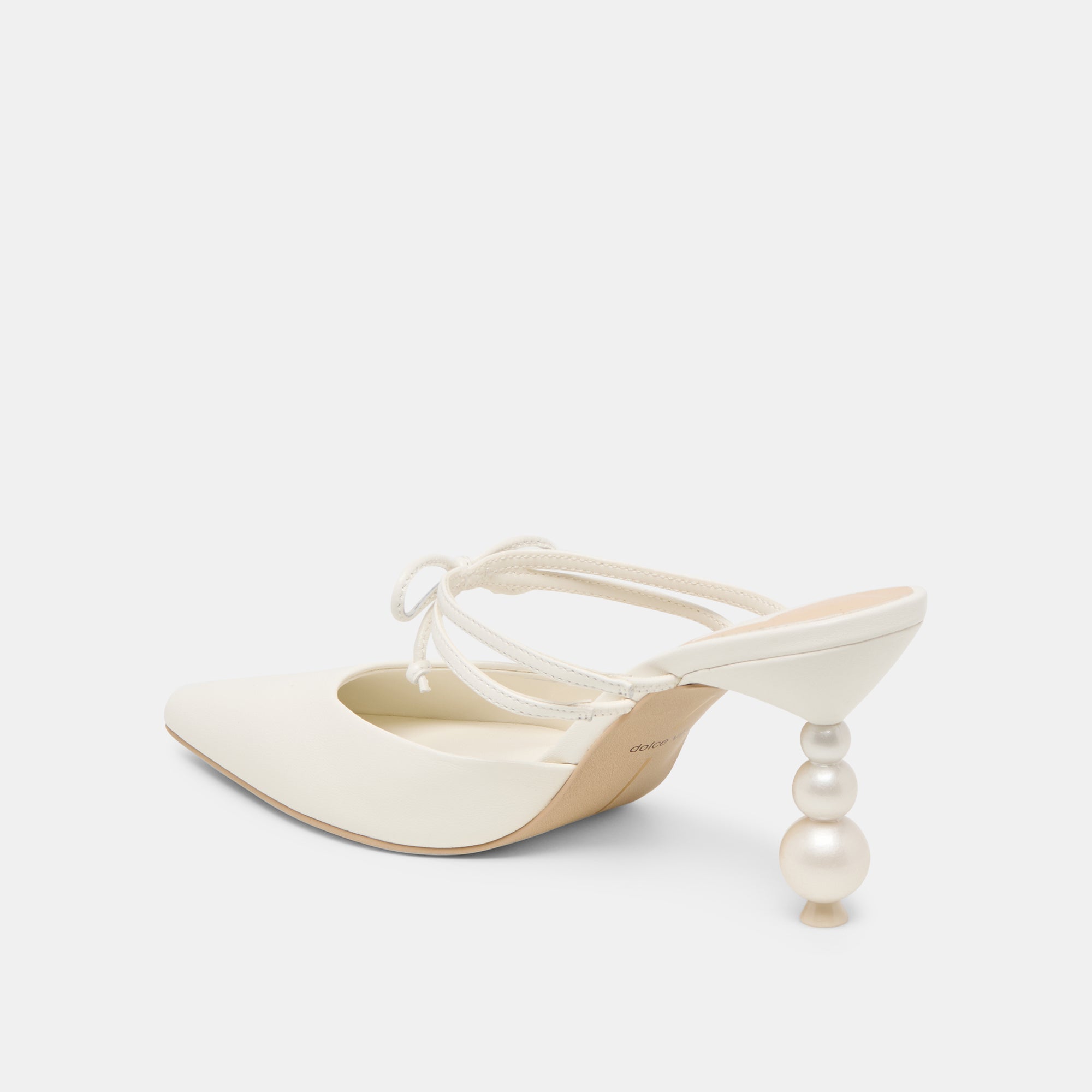 KLAIRE PEARL HEELS TRUE WHITE LEATHER