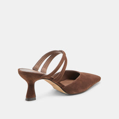 LINORE HEELS DK BROWN SUEDE