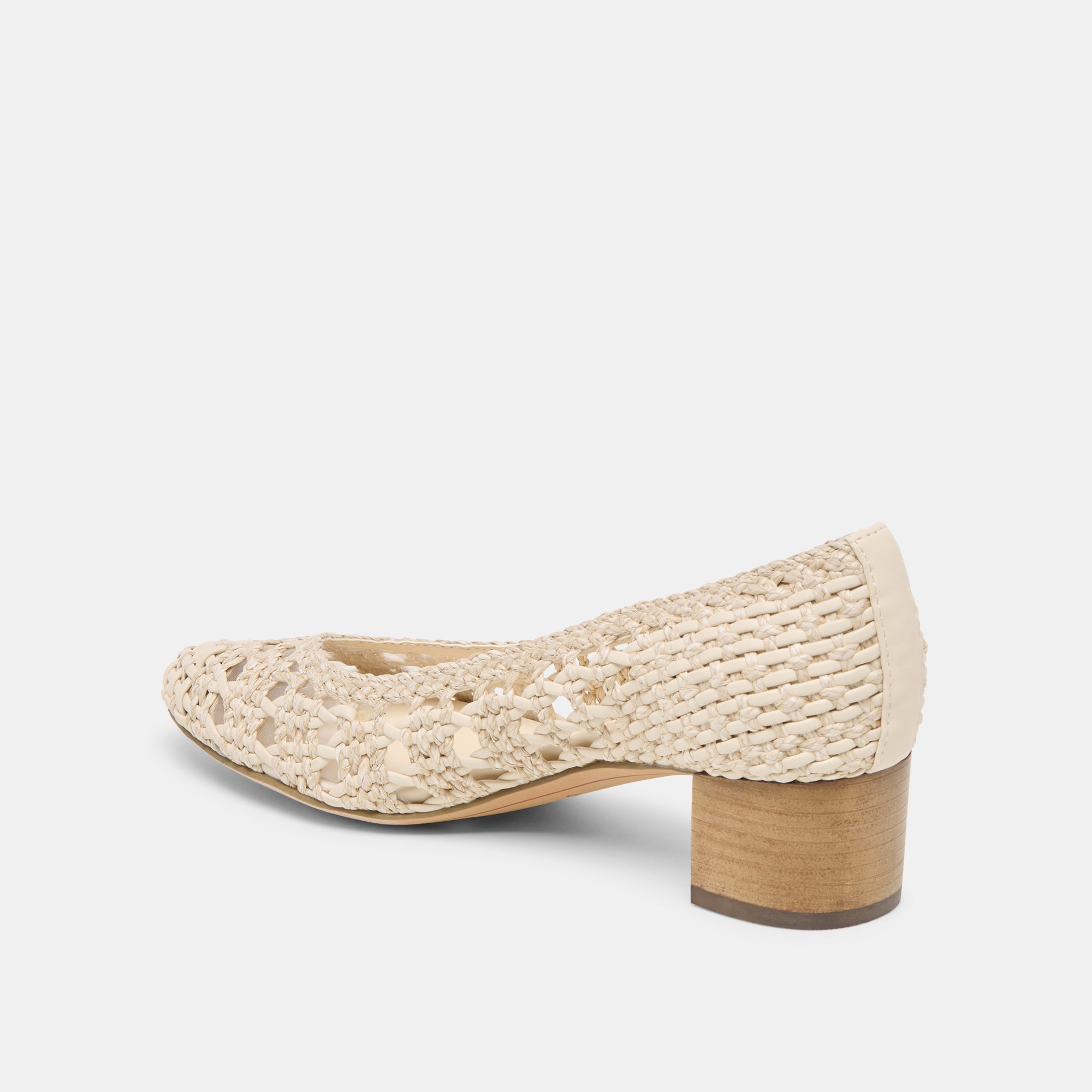LULA HEELS IVORY MULTI WOVEN RAFFIA