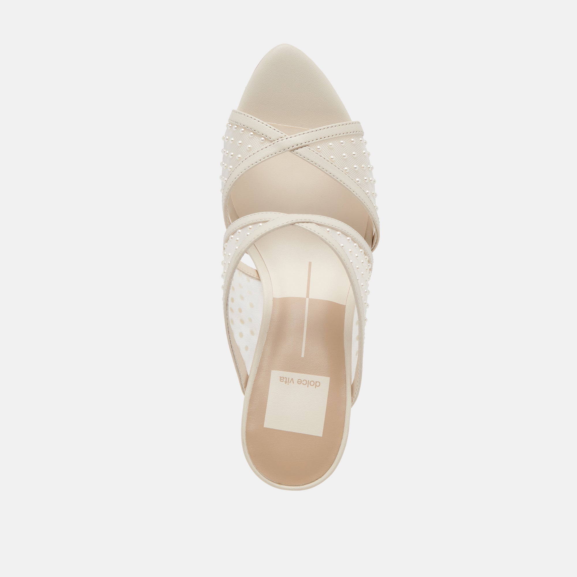 MANDEL PEARL HEELS IVORY MESH - re:vita
