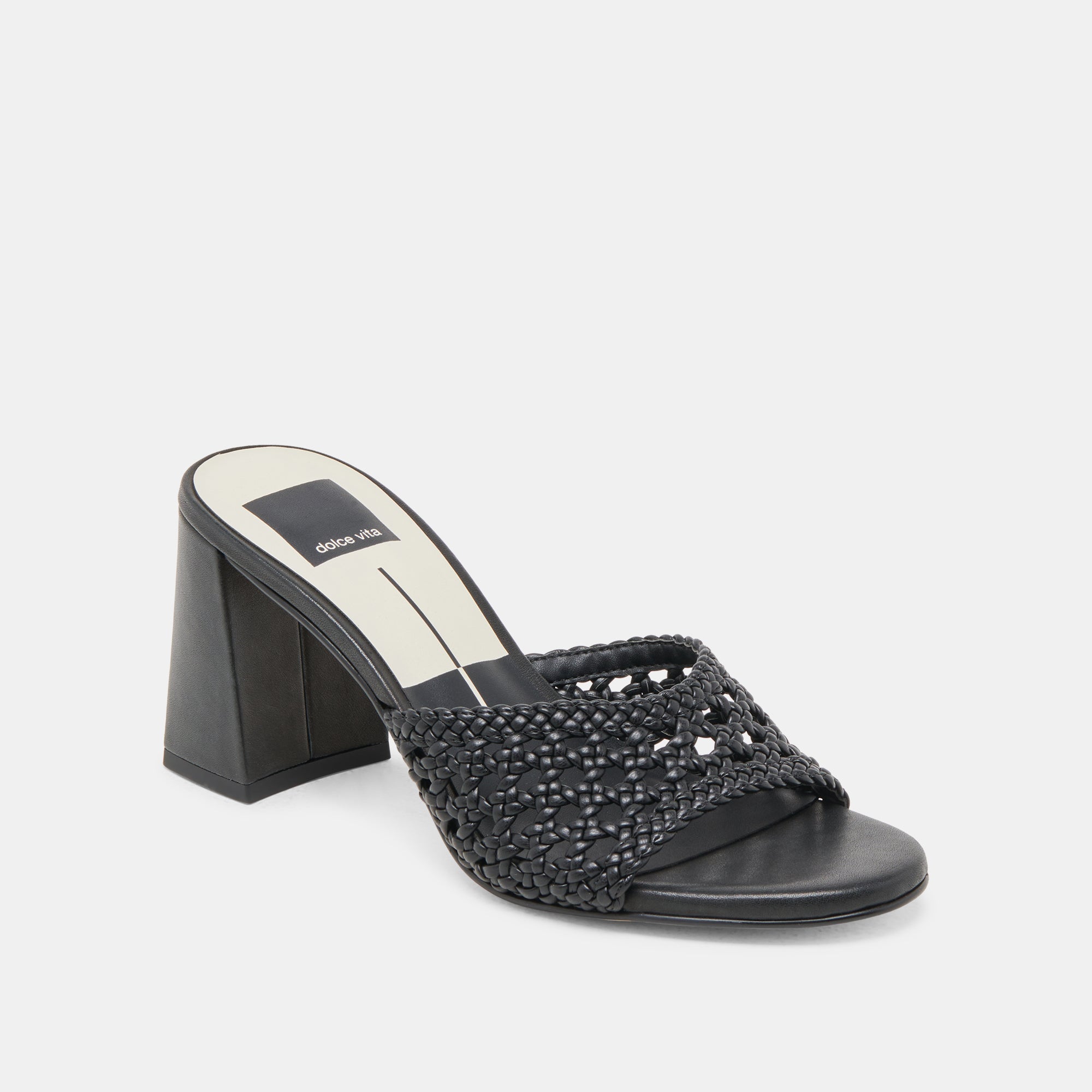 MARGOE HEELS BLACK WOVEN STELLA