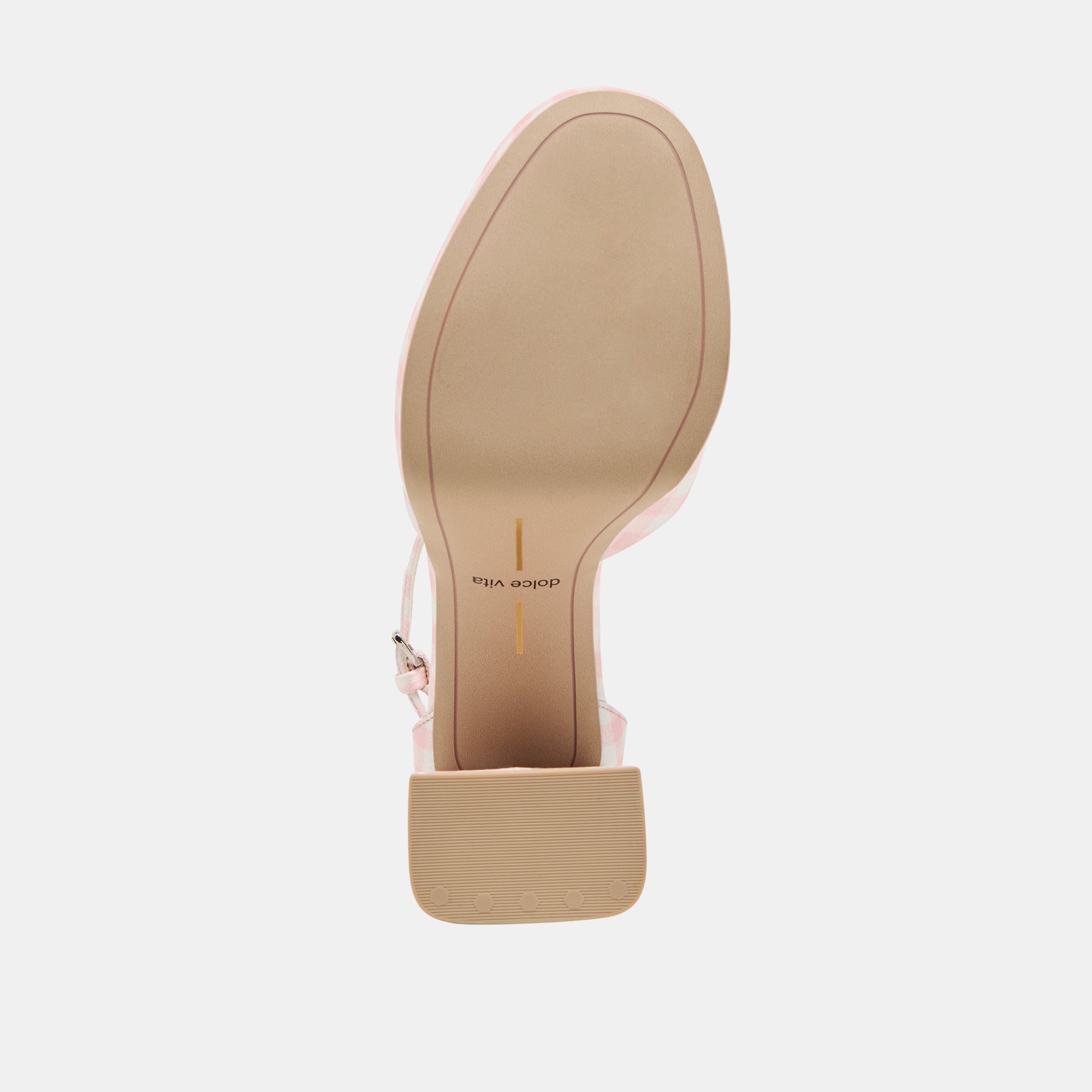 PANDRO X BYRDIE GOLF WIDE HEELS PINK PLAID GINGHAM