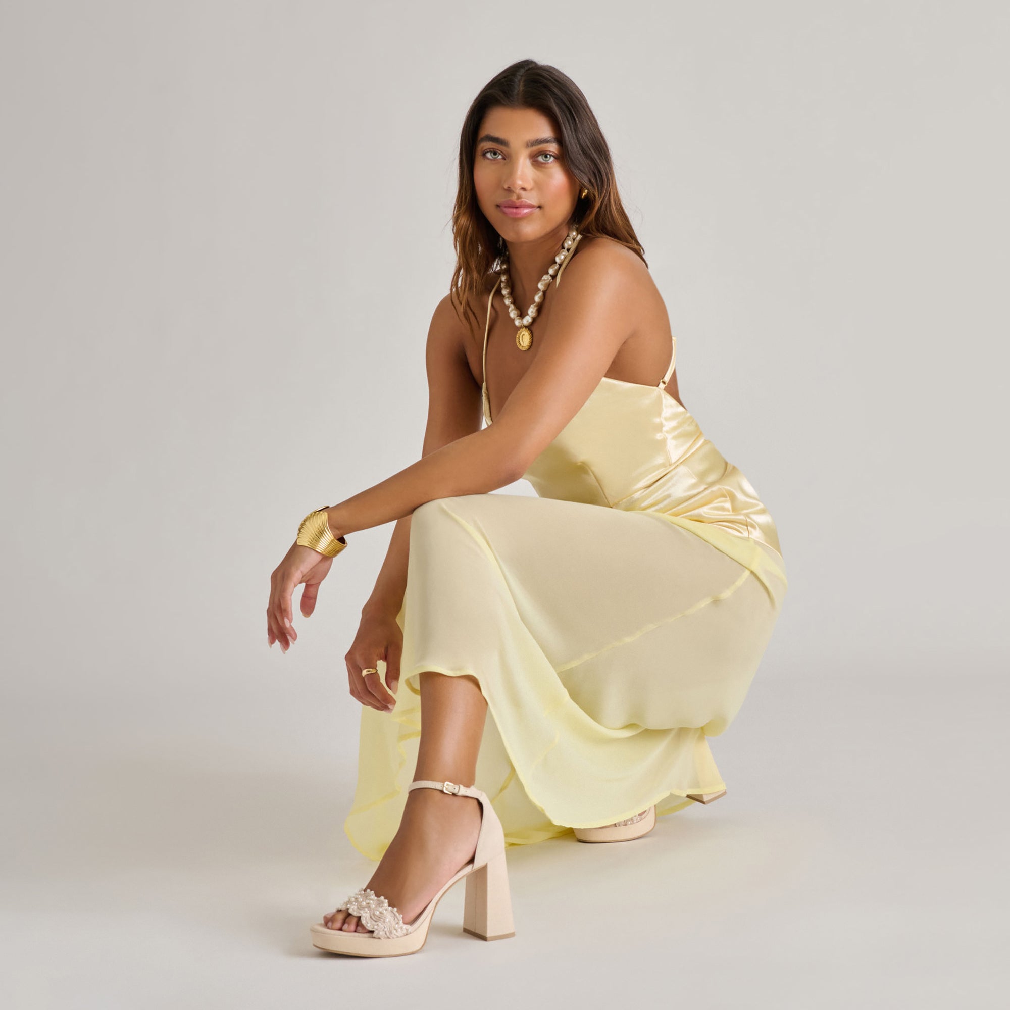 PELTIN PEARL HEELS VANILLA WOVEN RAFFIA