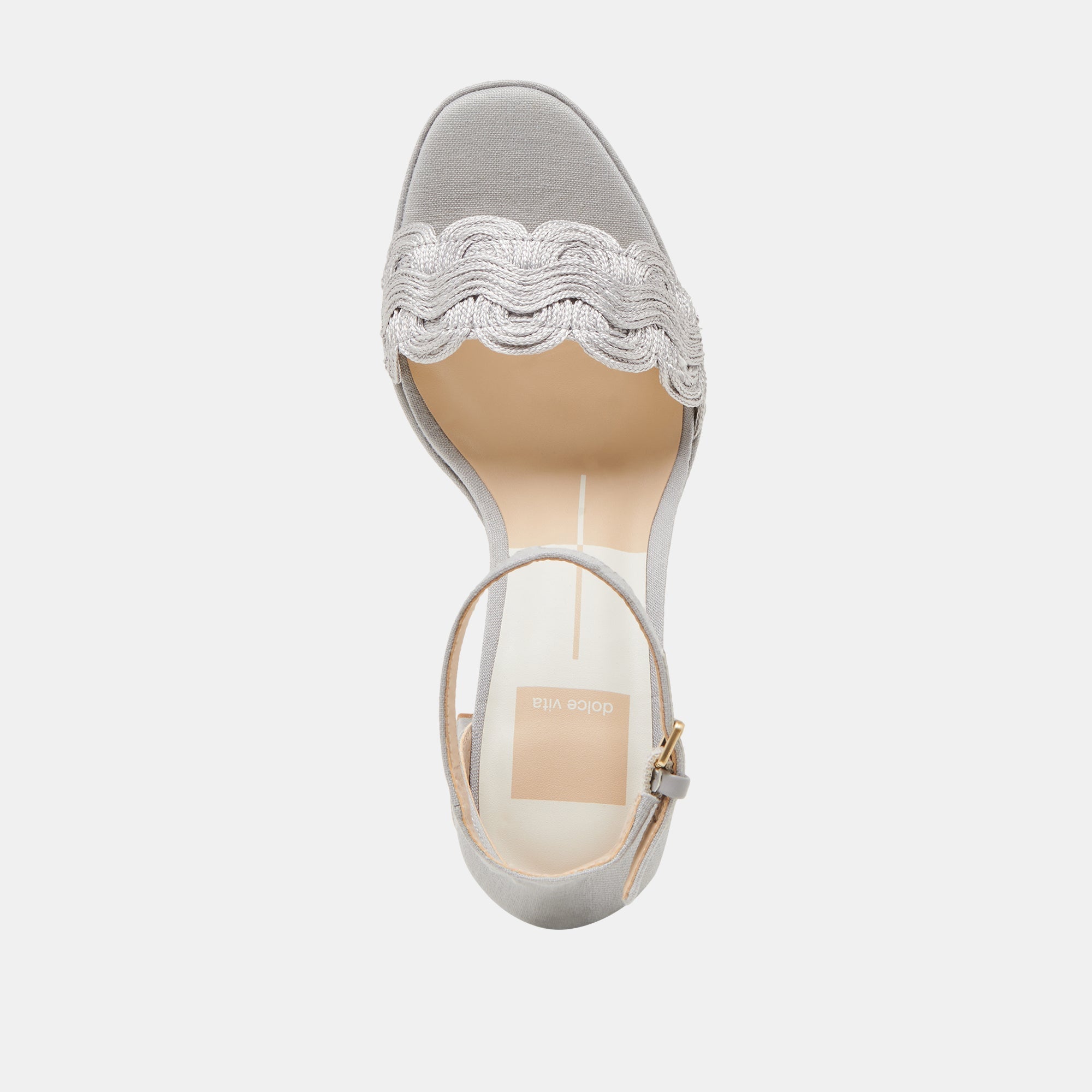 PELTIN HEELS GREY WOVEN RAFFIA