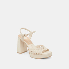 PEYTEN HEELS CREME WOVEN STELLA
