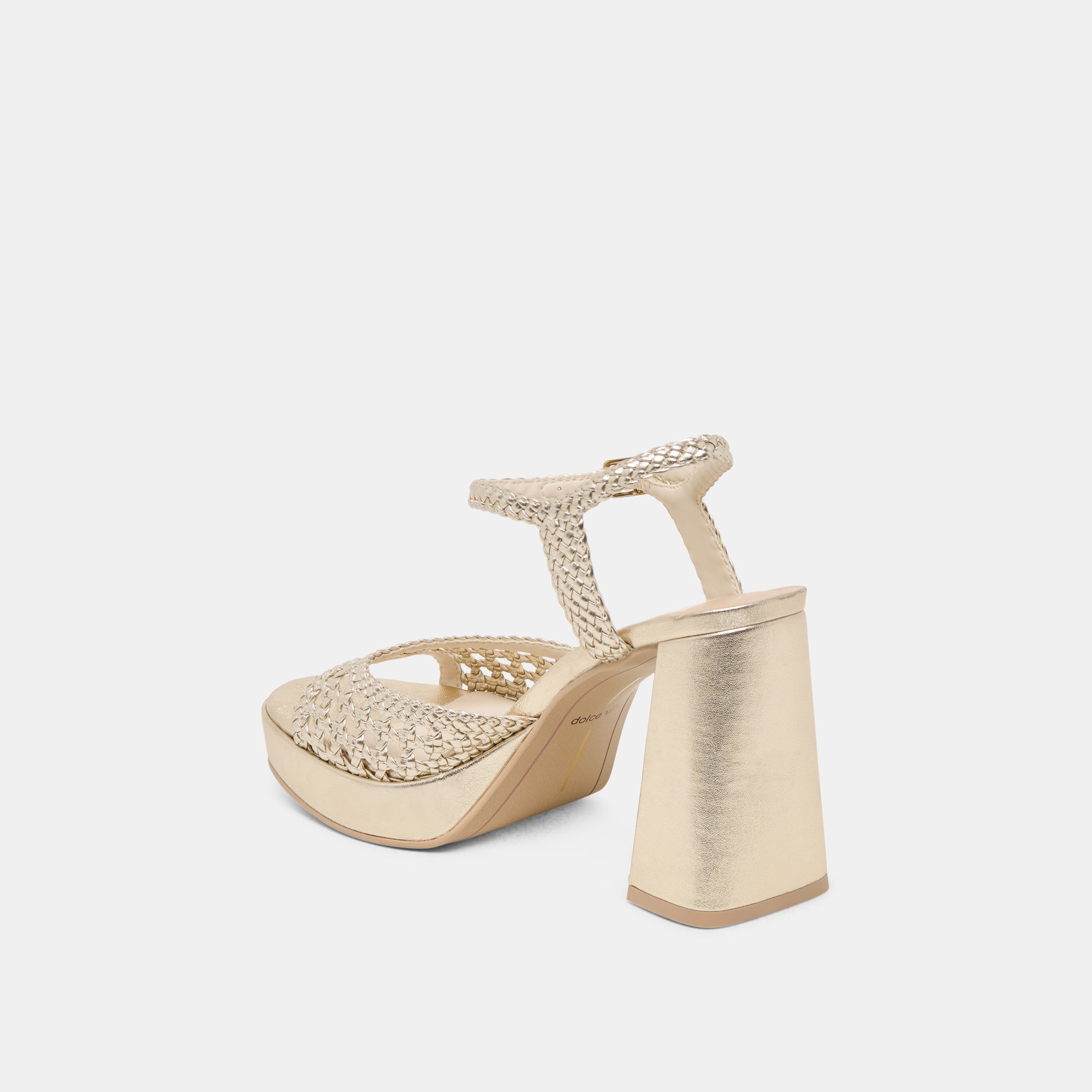 PEYTEN HEELS LIGHT GOLD WOVEN STELLA
